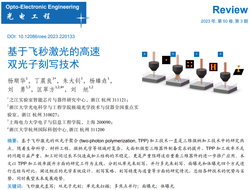 高速双光子激光直写技术研究进展