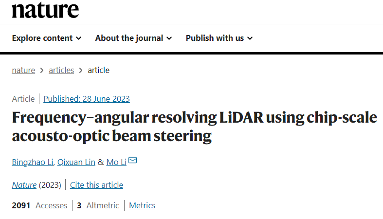 激光雷达，最新Nature！