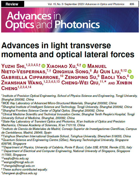AOP综述：光横向动量与光横向力最新进展