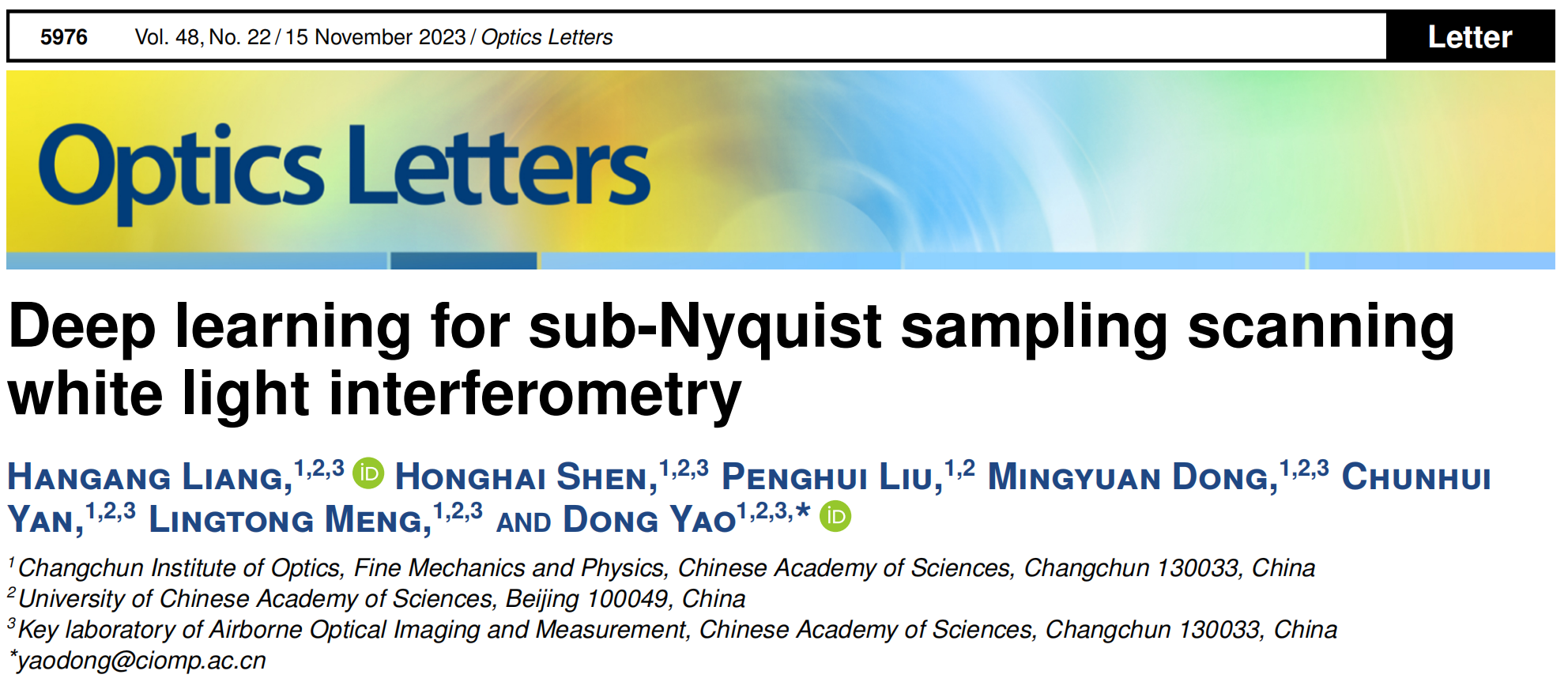 [文献速递Vol.223]-基于深度学习的亚奈奎斯特采样扫描白光干涉测量